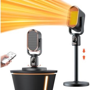 Space Heaters for indoor use1500W Portable Electric Heaters with ThermostatDigital Display, 2-8H TimerSafe and Quiet Ceramic Heater Fan for Office, BedroomOverheating & Tip-Over Protection (Grey)
