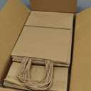 FACEBAG 50-Pack Brown Paper Bags with Handles Bulk, 8x4.25x10.5 Inches, Medium-sized Gift Bags with Handles for Party Favors，Take-Out，Grocery Shopping & Retail，Reusable & Durable