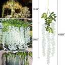 WEISPARK Fake Hanging Flowers - 30 Pieces 3.75 Feet/Piece Artificial Wisteria Vine Ratta Hanging Garland Silk Flowers for Home Party Wedding Decor