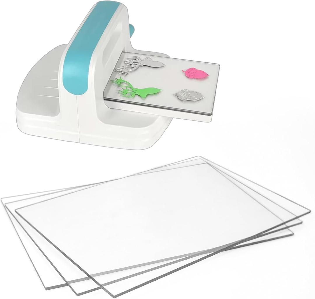 3 Pcs Clear Cutting Plate, Transparency Acrylic Cutting Pads for Embossing Crafting (8.7 x 6.1 Inches)