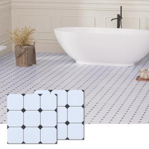 Peel and Stick Floor Tile, 30-Pack 12" x 12" Vinyl Flooring, Waterproof Self-Adhesive Luxury Vinyl Tiles, Easy DIY for Bathroom, Kitchen, Dinning Room, Cover 30 Sq. Checkered Marble