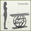 Huuger 41.3 Inch Entryway Table, Modern Console Sofa Table, Accent Table with Shelves, for Entry, Hallway, Entrance, Foyer, O-Shaped Metal Frame, Light Grey, 11.8"D x 41.3"W x 31.5"H