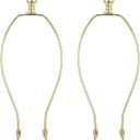 PATIKIL 11 Inch Lamp Harp Kit with Finial, 2 Set Detachable Shade Bracket Holder, DIY Lighting Accessories for Table Floor Lamps, Gold Tone