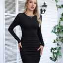 Valiamcep Womens Summer Tank Dress Crewneck Sleeveless Ribbed Knit Slim Fit Bodycon Mini Dresses (Black, M)