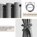 JIUZHEN Grey Velvet Curtains 84 inches for Living Room - Thermal Insulated Room Darkening Grommet Thick Velvet Window Drapes for Bedroom/Dining Room, Set of 2 with Tiebacks, W52 x L84