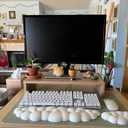 JIKIOU Upgrade Leather Cloud Keyboard Wrist Rest, Cloud Wrist Rest with Non-Slip PU Base, Comfortable Memory Foam Wrist Rest for Computer Laptop Mac Gaming Office and Pain Relief Wish New Year Gift (01white)
