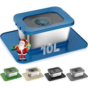 10L No Spill Dog Water Bowl, 2.6 Gal Stainless Steel No Splash Large Dog Water Bowl with Non-Slip Silicone Mat, Spill Proof Slow Drinking Pet Bowls for Messy Drinkers Indoor/Outdoor Use Blue