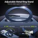 QTlier for iPhone 16 Case, 360 Rotatable Ring Stand, Raised Camera Frame, Shockproof Case Compatible with MagSafe, Case for iPhone 16, Translucent Blue