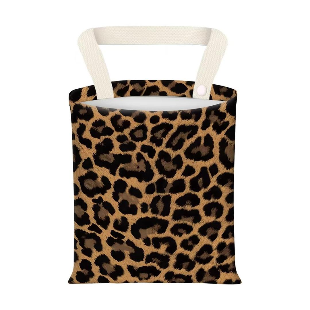 Hanging Car Garbage Bag, Cute Car Trash Can Bag, Automotive Accessories for Women Men Cute Black Brown Leopard