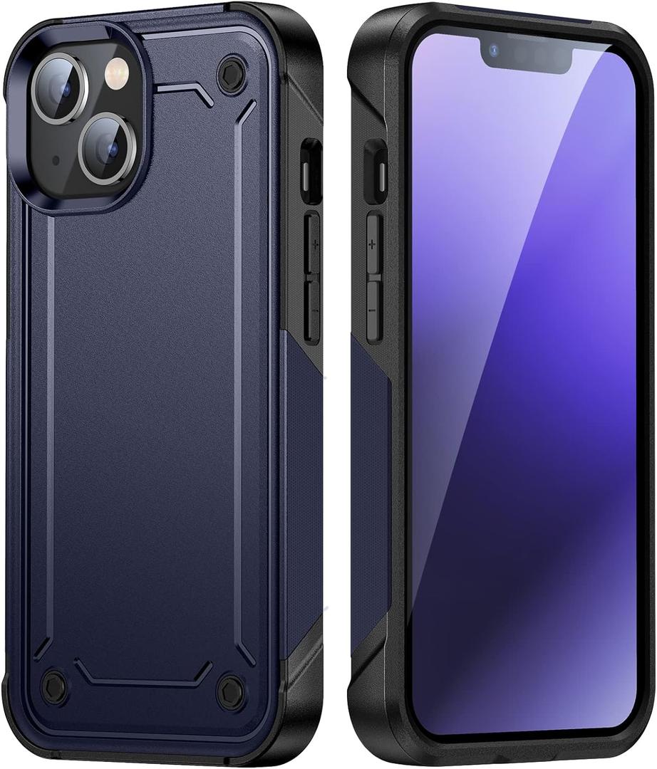Shockproof for iPhone Case,[Military Grade Drop Protection],Pocket-Friendly,Full-Body Protective Basic Back Cover (Blue, iPhone 13 / iPhone 14 6.1)