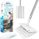 FlexiClamp Sweep & Mop Kit - Compatible with Swiffer Pads, Durable Cleaning Tool for Hardwood, Tile, Marble & Laminate Floors, Home, Kitchen Cleaning Essentials. (Include 10 Dry Cloths)