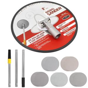 Pole Sander for Drywall, 9 Inch Radial Sander with Pole, Wall Sanders for Painting Prep, 360   Round Circular Hand Sanding Head for Ceilings