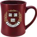 Harvard Crimson Ceramic 16oz Sculpted Mug Officially Licensed Contoured Coffee Cup with Dual-Sided Logo Matte Finish Handwash Recommended