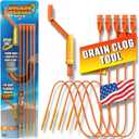 Flexisnake Drain Weasel Hair Clog Remover Kit  Plumbing Snake Auger for Cleaning Shower, Bath Tub, Bathroom Drains with Rotating Handle and 5 Disposable Wands, Made in USA