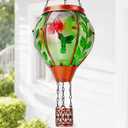 Hummingbird Solar Hot Air Balloon Lantern,Outdoor Decor with Flame Lights Waterproof, Hanging Lights for Garden Yard Lawn Patio, Unique Gifts for Women Mom Grandma Gardener for Mother'Day