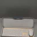 Wireless Keyboard and Mouse, Vssoplor Rechargeable Quiet Full-Size Keyboard and Mouse Combo Set Ultra Slim Design for Laptop, PC, Notebook, Desktop-White and Gold