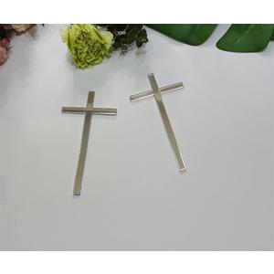 12pcs Slim Acrylic Cross Christening Baptism Confirmation Cake Charm, Acrylic Cross Cake Decoration (4'', Silver Mirror)