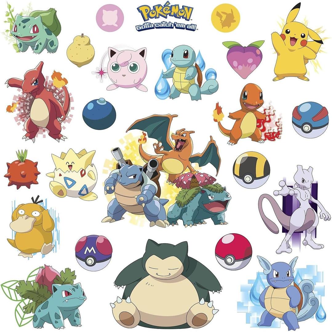 RoomMates RMK2535SCS Pokemon Iconic Peel and Stick Wall Decals (PACK OF 1)