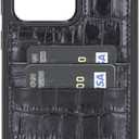 Venito Capri Snap On Leather Wallet Case Compatible with Samsung Galaxy S20 Ultra - Extra Secure with Padded Back Cover & RFID Protection (Black Crocodile)