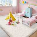 Mugorn 6x9 Rugs for Living Room, Large Fluffy Cream White Area Rugs for Bedroom, Soft Carpet Shag Kids Room Rug, Non-Slip Fuzzy Rugs Indoor (6ft x 9ft, Cream White)