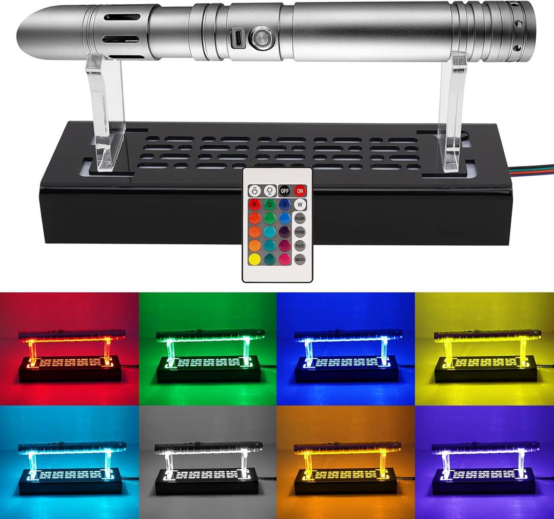 WANLIAN Lightsaber Stand Display - Acrylic Desktop Rack With Variety of Colors Glowing Light-Transmitting Base