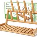 GiftAmaz Bamboo Baby Bottle Drying Rack, Space Saving Countertop Bottle Holder Portable Dryer Rack Organizer for Baby Bottles, Cups, Pacifiers and Accessories, Birthday Box for Women Mother Mom