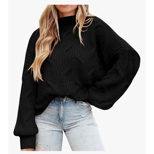 PRETTYGARDEN Women's Fall Oversized Pullover Sweaters Casual Crewneck Long Sleeve Chunky Cable Knit Tops Winter Clothing