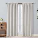 OVZME Natural Room Darkening Curtains for Bedroom 72 Inches Long 2 Panels, Thermal Insulated Energy Saving Blackout Curtains for Living Room, Dual Rod Pocket Blackout Drapes, 2x40Wx72L Inches