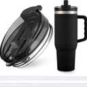 Jmoe USA 40 oz Replacement Lid For Yukon Fit Forty Tumbler With Handle | 2 in 1 Straw Lid | Made of BPA Free Tritan Plastic | 100% Leakproof Design | Dishwasher Safe (1-Pack)