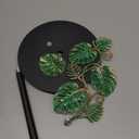 Thyle Tropical Monstera Paper Towel Holder with Round Base Boho Bathroom Decor Green Leaf Dispenser Kitchen Paper Holder Stand for Countertop Toilet Home Accessories