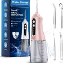 Water Flosser for Teeth Cleaning Pick: Portable Cordless Oral Irrigator350ML,4 Modes 4 nozzles,IPX7 Waterproof Rechargeable DesignPerfect for Travel and Daily Deep Cleaning Gum Care at Home (Pink)