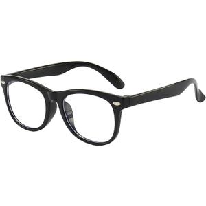 FANNYGO 1 Pack kids Blue Light Blocking Glasses For Girls And Boys Computer Blue Light Blocking Glasses For Age 3-11 (Black)