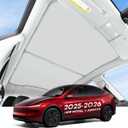 Roof Sunshade for Tesla Model Y Juniper 2026, Upgraded [Sag-Free] Sunroof Shade Roof Sun Shades for New Model Y Juniper Accessories [Heat Insulation/Reflection] 16Pcs Clips