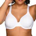 Vanity Fair Women's Full Figure Beauty Back Smoothing Bra with Lace, 4-Way Stretch Fabric, Lightly Lined Cups up to DD (White), 40D