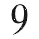 Hillman 6 in. Reflective Black Plastic Nail-On Number 9 3 Pack
