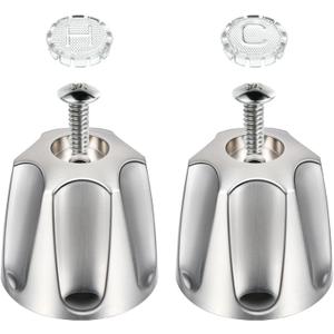 Enhon 2 Piece Shower Knob Replacement, Hot and Cold Faucet Knobs Compatible with Price Pfister Verve Tub Shower, Include 2 Faucet Handles and 2 Screws for Remodeling Trim Kit(Brushed Nickel)