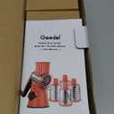 Geedel Rotary Cheese Grater Cheese Shredder - Upgraded 5-in-1 Cheese Grater with Handle and Strong Suction Base, Multi-purpose Vegetable Slicer Ice Shaver Nuts Grinder for Ice, Vegetables, Fruit, Nuts (Grey White)