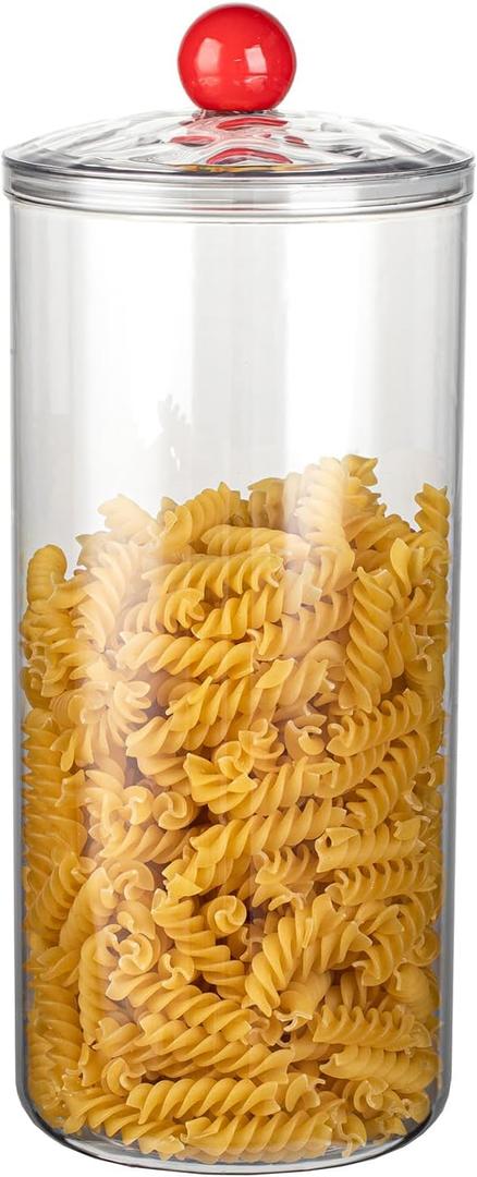 67oz Clear Candy Jar with Lid for Office Desk, Plastic Cookie Storage Jar for Kitchen Counter, 2000ml