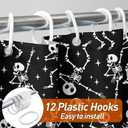 Halloween Goth Skeleton Shower Curtain 72x72 Inch Gothic Skull Shower Curtains for Bathroom with Hooks Halloween Bathroom Home Bath Decor Waterproof Fabric