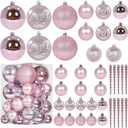 Christmas Ball Ornaments for Christmas Decorations - 41 Pieces Xmas Tree Pink Shatterproof Ball Ornaments with Hanging Loop for Holiday and Party Decoration