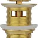 Brass Freestanding Tub Drain, Pop Up Freestanding Tub Drain Plug, Fits Most Freestanding Tub Drain Kits (Brushed Gold)