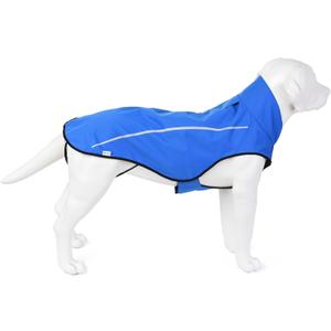 Mile High Life Dog Raincoat, Adjustable Waterproof Reflective Rain Jacket for Small Medium Large Dogs, Lightweight Breathable Pet Rain Coat with Leash Hole(Blue, M Chest 26-32")