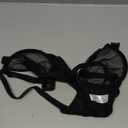 YANDW Sexy Womens Mesh Front Closure Racerback Bras for Women See Through Plunge Non Padded Unlined Sheer Demi Bra Underwire (36E, Black)