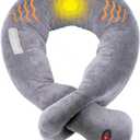 Travel Pillows, Airplane Pillow Neck Support with 3 Vibration Modes, Vibration Wrap Neck Massage, Battery Operated Adjustable Massage Pillow for Neck Pain Relief