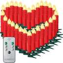 20PCS LED Flameless Taper Candles Battery Operated Christmas Tree Lights With Remote, Timer, Dimmer - Flickering Warm White Light for Window, Home Party Decor