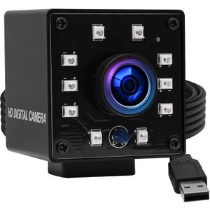 ELP Camera USB 1080P Wide Angle Fisheye 170degree IR LED Infrared Webcam for PC, Linux, Windows, Android and Mac Os