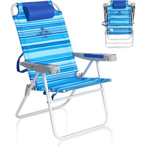 SUNNYFEEL Tall Folding Beach Chair Lightweight, Portable Sand Chair for Adults Heavy Duty 500 LBS with Cup Holders, Foldable High Camping Lawn Chairs for Camp/Outdoor/Picnic/Concert/Sports