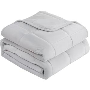 L'AGRATY Weighted Blanket - 60"x80", 15lbs Soft Breathable Heavy Blanket with Minky Material and Glass Beads for Adults, All-Season (42-ash Grey)