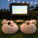 12 Pcs Bean Bag Chair Set Include 6 Inflatable Beanbag Chairs Blow up Sofa 6 Soft Fleece Sleepover Blankets with Electric Air Pump for Outdoor Movie Night Camping Reading Living Room
