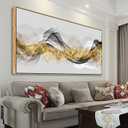 Tucai Decor Wall Art Modern light Luxury Abstract Gold ink Landscape Canvas Wall Art for Living Room and Bedroom Color Pictures Artwork Home Decor Canvas Print Wall Decor Ready to Hang 20x40inch (Framed)
